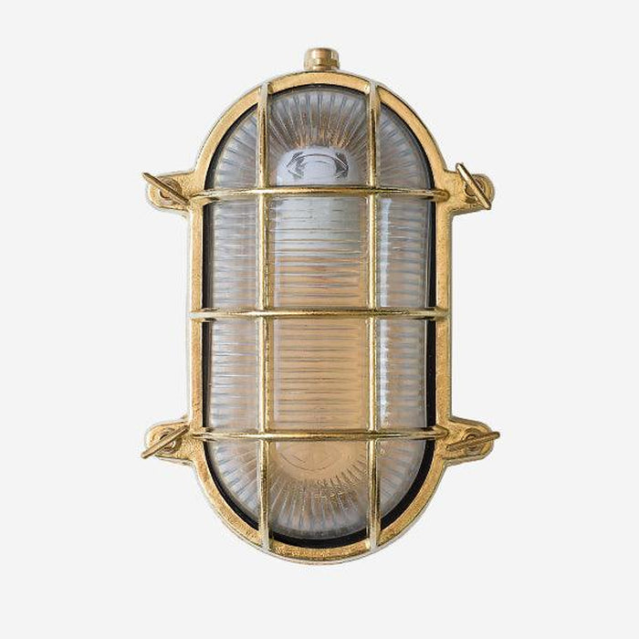 Nautilus Oval brass cage outdoor wall light / ceiling Light-DWHOME