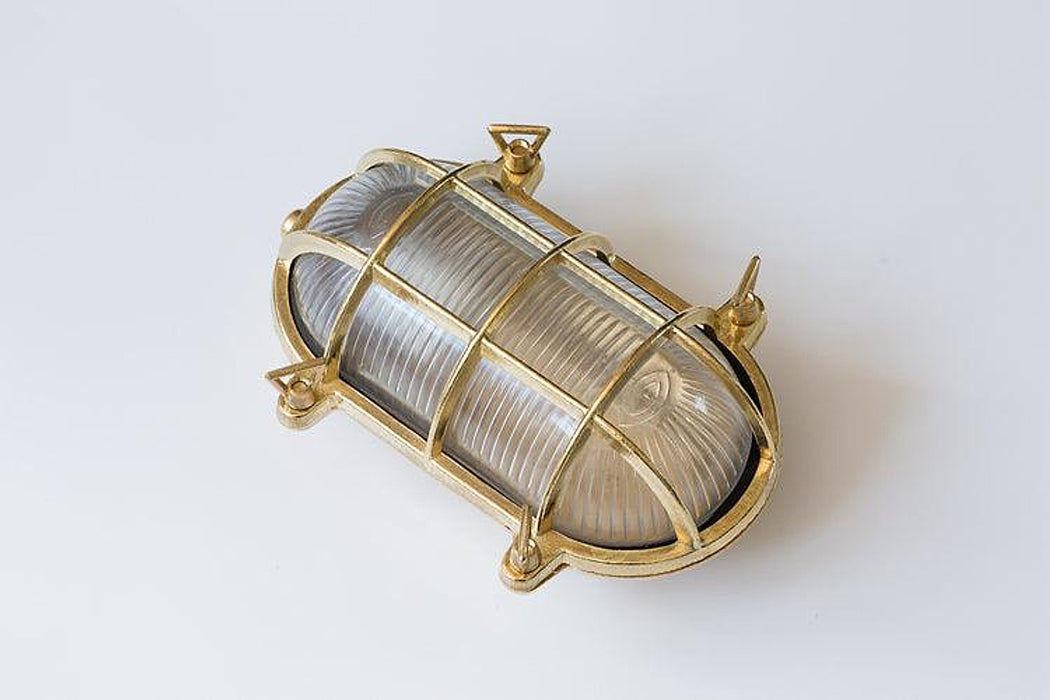 Nautilus Oval brass cage outdoor wall light / ceiling Light-DWHOME