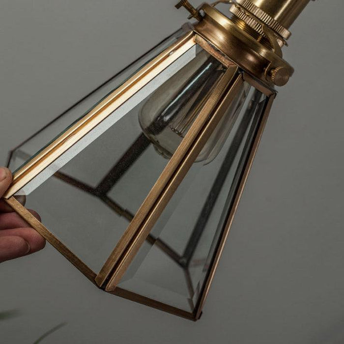 Lanterna brass frame glass pendant light - DWHOME