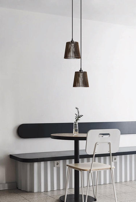 Kaho Wooden Shade Japandi Pendant Light - DWHOME