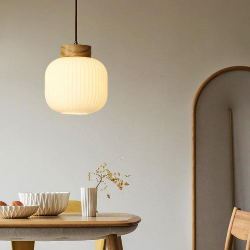 Lampions paper lantern glass shade Japandi style pendant light-DWHOME