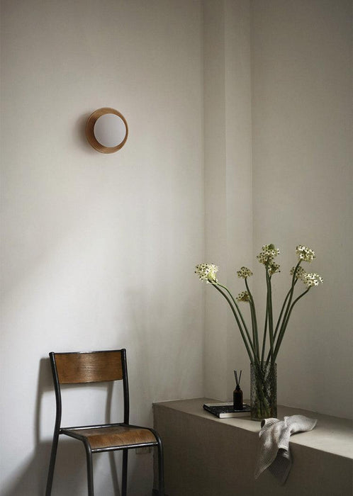 Kato Wooden Plate Japandi Wall Light - DWHOME