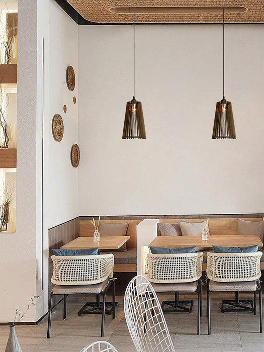 Kaho Wooden Shade Japandi Pendant Light - DWHOME