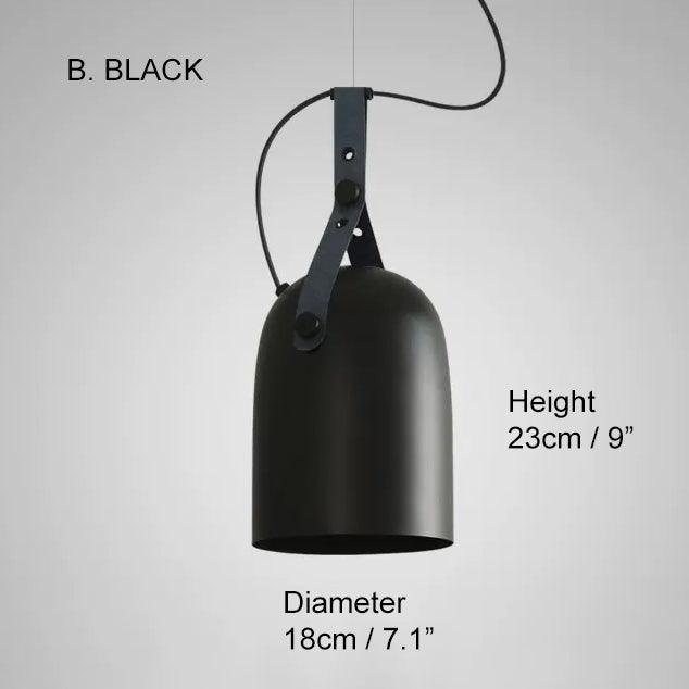Kemi loft minimalist monochrome pendant light with strap handle - DWHOME