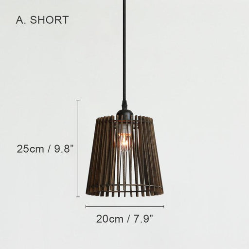 Kaho Wooden Shade Japandi Pendant Light - DWHOME