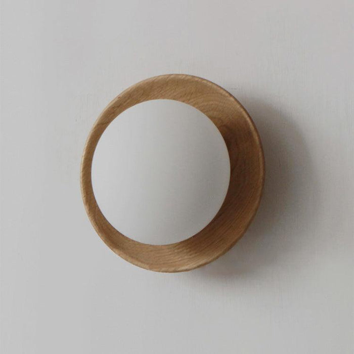 Kato Wooden Plate Japandi Wall Light - DWHOME