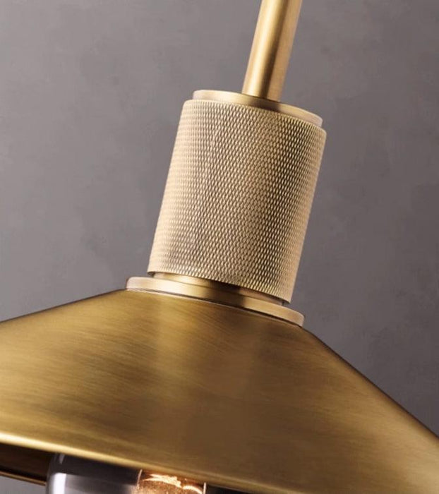 Quentin Knurled Brass Loft Pendant Light (Brass | Black) - DWHOME