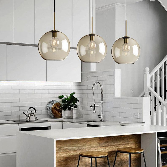 Millow Glass Shade Brass Fitting Pendant Light - DWHOME