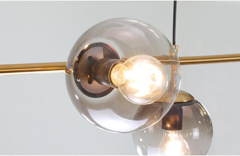 Olive Tree 6 Head Branch Tinted Glass Kitchen Island Pendant Light - DWHOME