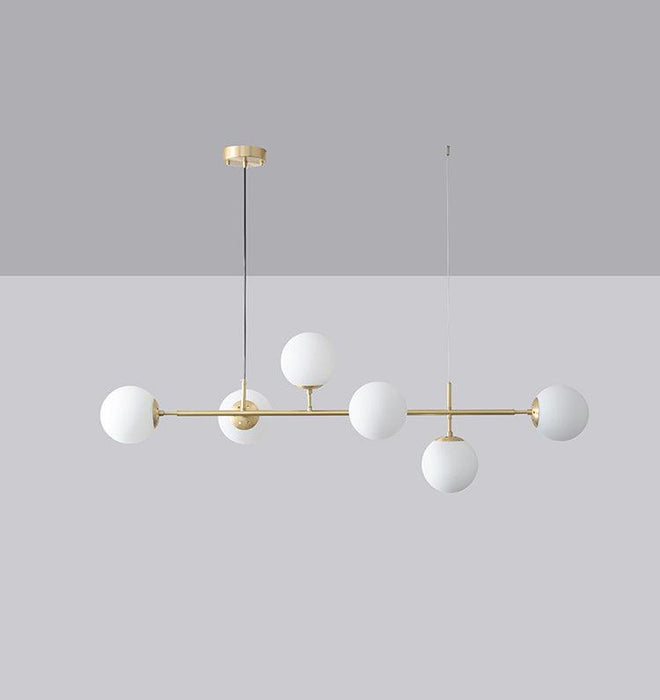 Olive Tree 5 Head Branch Milky Glass Kitchen Island Pendant Light - DWHOME