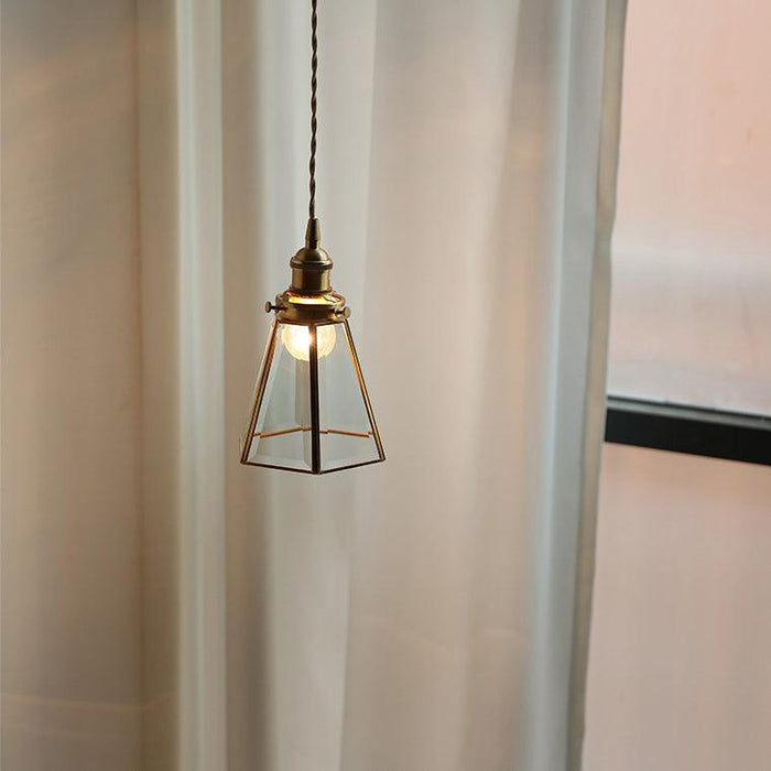 Lanterna brass frame glass pendant light - DWHOME