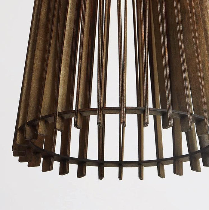 Kaho Wooden Shade Japandi Pendant Light - DWHOME