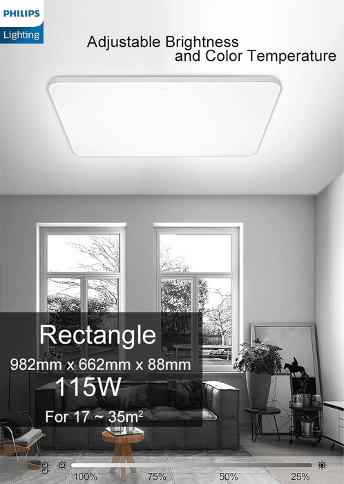 Philips LED CL702 Ceiling Light Tunable Light With AIO Remote Control Simple Design Modern Atmosphere Ultra-Thin - DWHOME