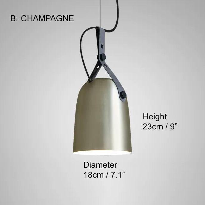 Kemi loft minimalist monochrome pendant light with strap handle - DWHOME