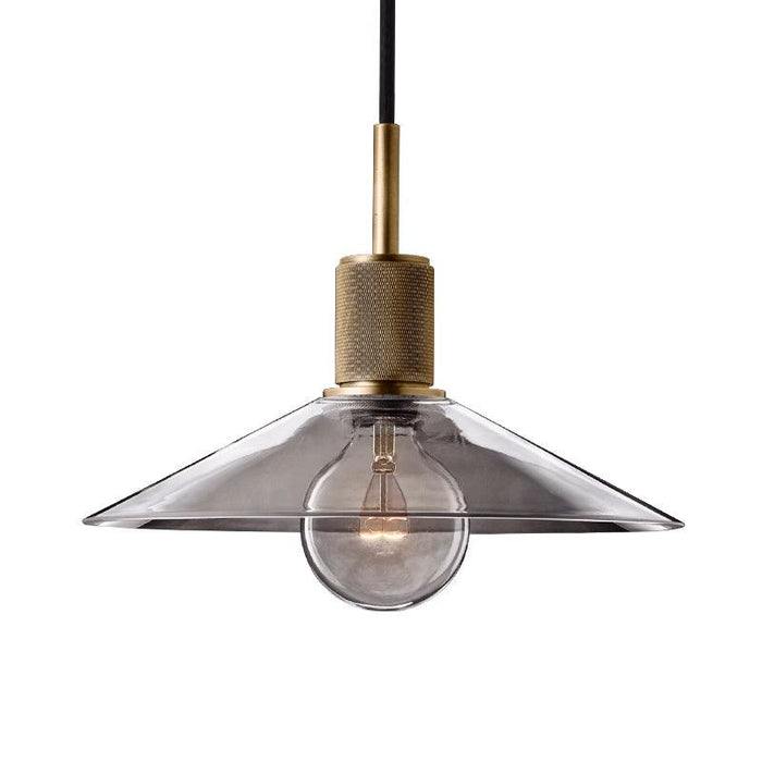 Quentin Knurled Brass Loft Pendant Light (Brass | Black) - DWHOME