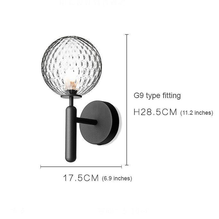 Nostra Minimalist Line Glass Globe Wall Light-DWHOME