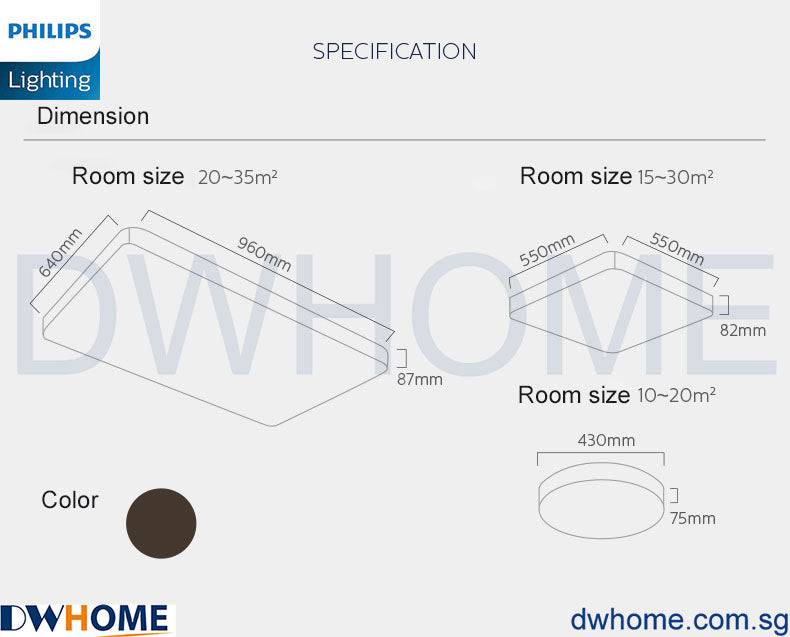 Philips LED CL867 Ceiling Light Round Square Rectangle Tunable Light With Simple Nordic Design Modern Atmosphere - DWHOME