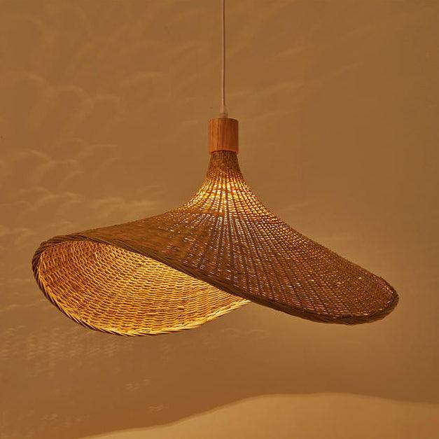 Panama Rattan Wicker Bamboo Pendant Light - DWHOME