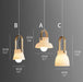 Skandi white milk glass wooden handle pendant light - DWHOME
