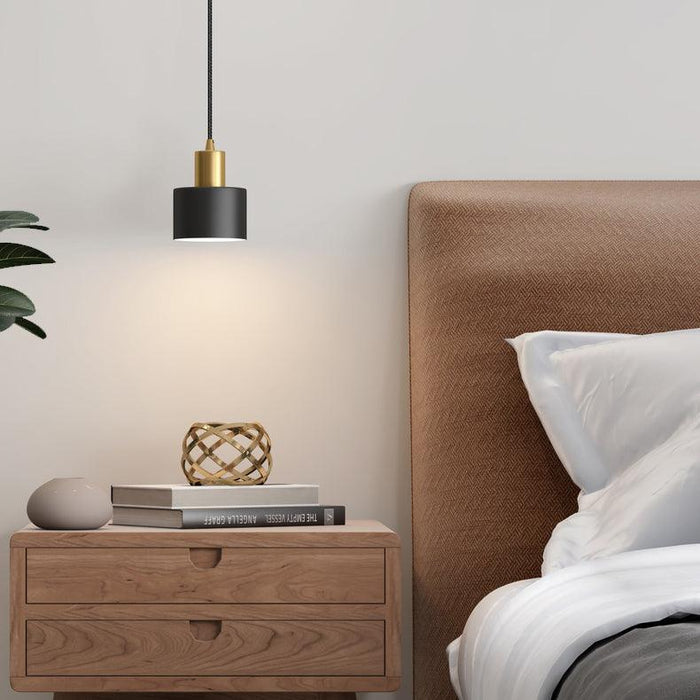 Raffles two tone black and brass pendant light - DWHOME