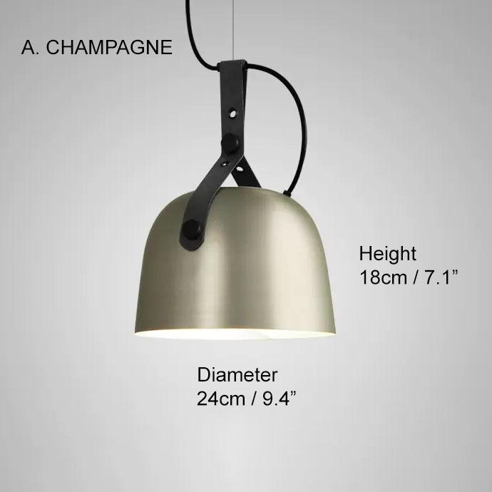 Kemi loft minimalist monochrome pendant light with strap handle - DWHOME