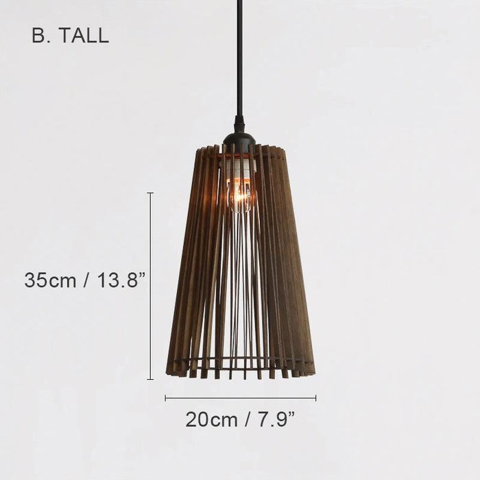 Kaho Wooden Shade Japandi Pendant Light - DWHOME