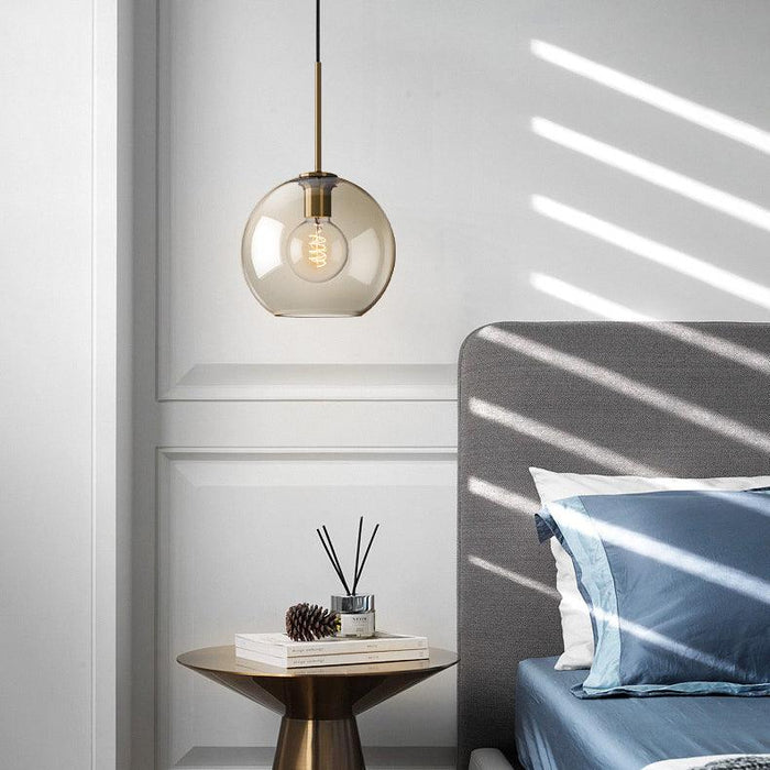 Millow Glass Shade Brass Fitting Pendant Light - DWHOME