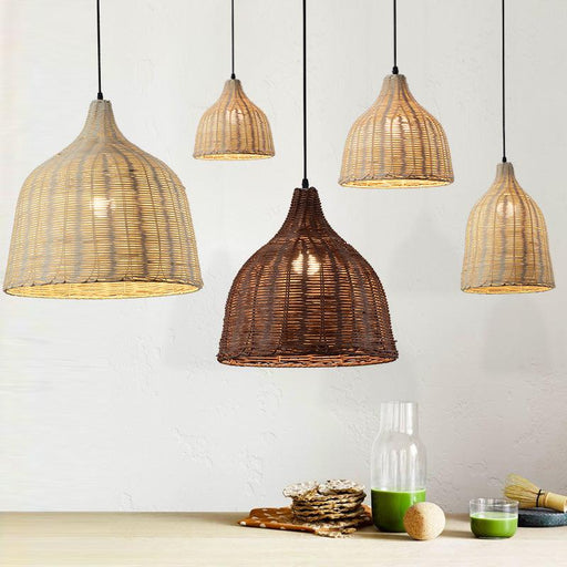 La playa rattan bamboo weave pendant light-DWHOME
