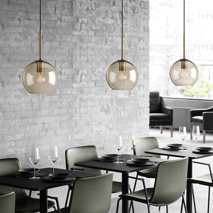 Millow Glass Shade Brass Fitting Pendant Light - DWHOME