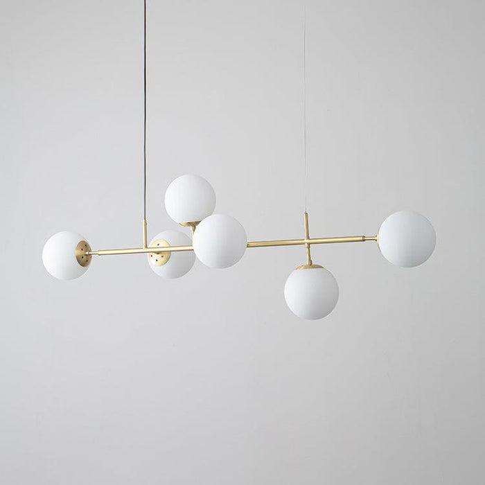 Olive Tree 5 Head Branch Milky Glass Kitchen Island Pendant Light - DWHOME