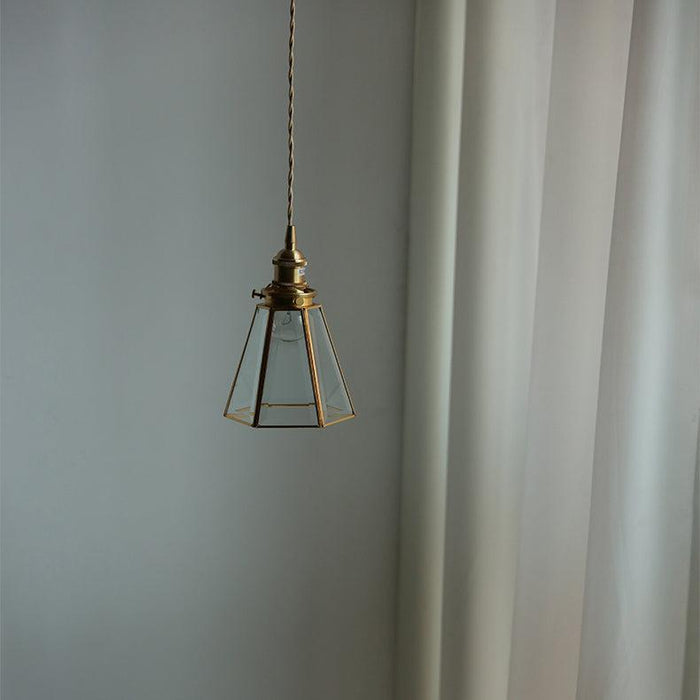 Lanterna brass frame glass pendant light - DWHOME
