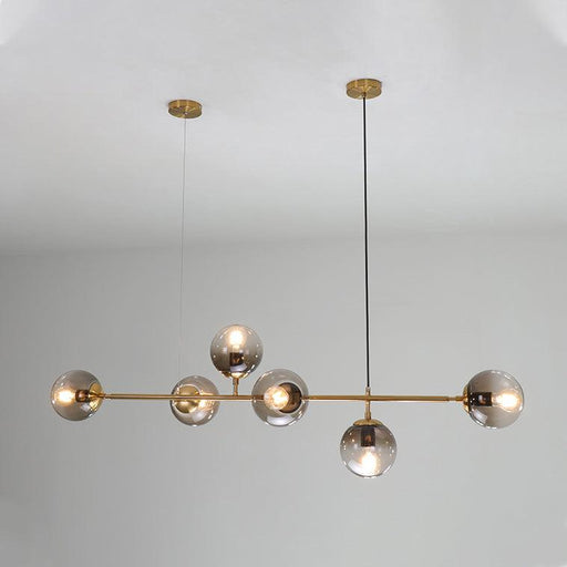 Olive Tree 6 Head Branch Tinted Glass Kitchen Island Pendant Light - DWHOME