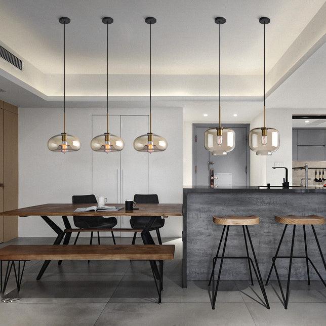 Millow Glass Shade Brass Fitting Pendant Light - DWHOME