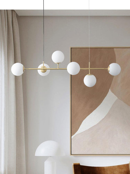 Olive Tree 5 Head Branch Milky Glass Kitchen Island Pendant Light - DWHOME