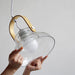 Skandi Clear Glass Wooden Look Pendant Light - DWHOME
