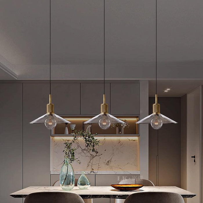 Quentin Knurled Brass Loft Pendant Light (Brass | Black) - DWHOME