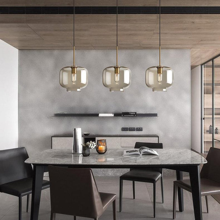 Millow Glass Shade Brass Fitting Pendant Light - DWHOME