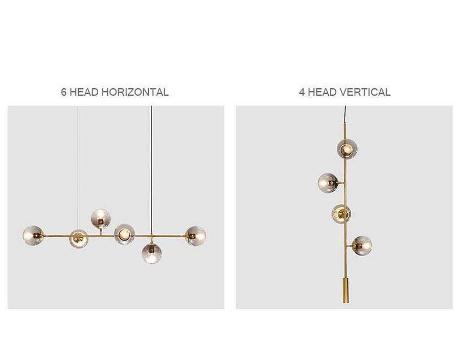 Olive Tree Branch 4 Bulb Staircase Void Brass Pendant Light-DWHOME