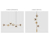 Olive Tree Branch 4 Bulb Staircase Void Brass Pendant Light - DWHOME