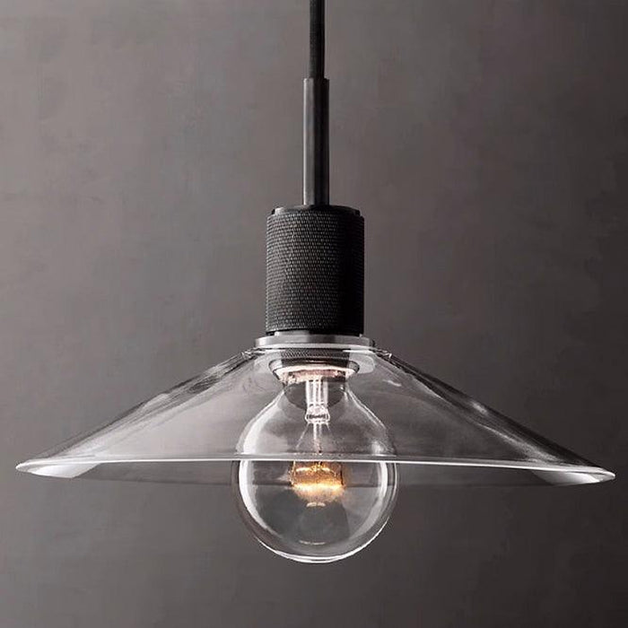 Quentin Knurled Brass Loft Pendant Light (Brass | Black)-DWHOME