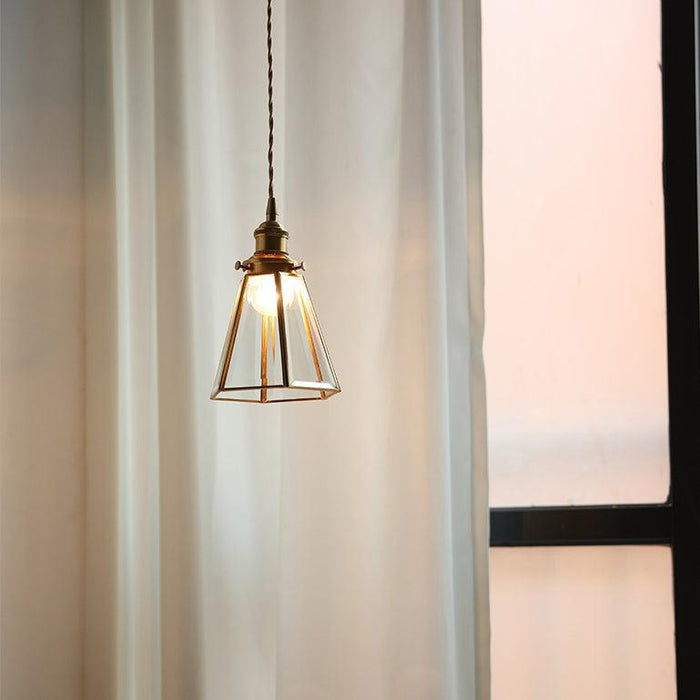 Lanterna brass frame glass pendant light - DWHOME