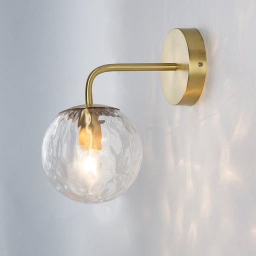 Pomelo Mid century modern Glass Ball Brass Wall Light-DWHOME