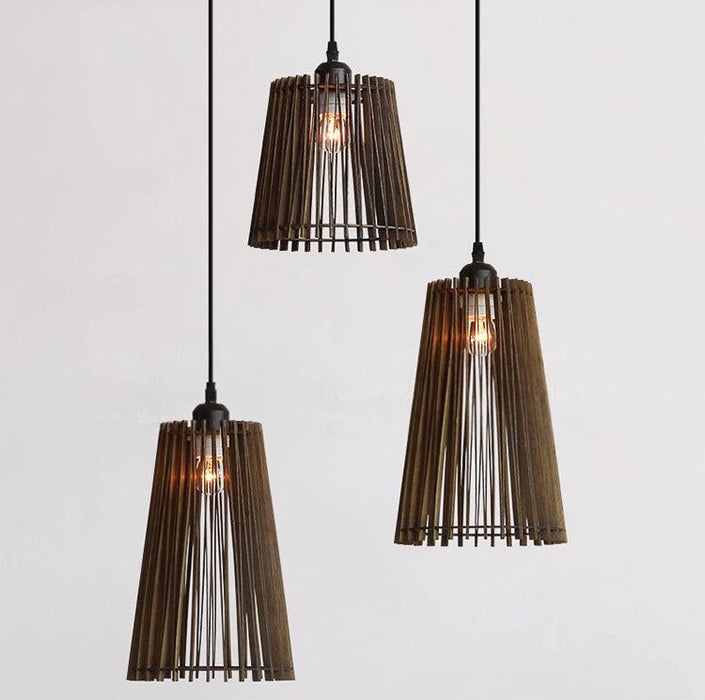 Kaho Wooden Shade Japandi Pendant Light - DWHOME