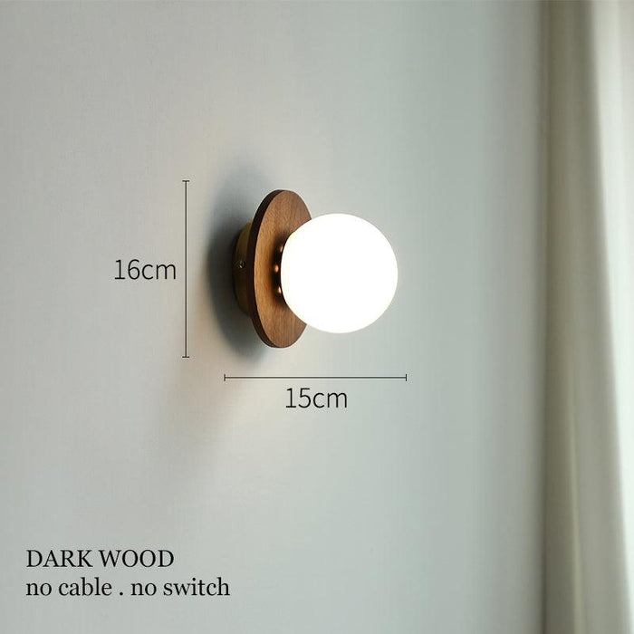 Odesa Wooden Plate Minimalist Line Wall Light-DWHOME