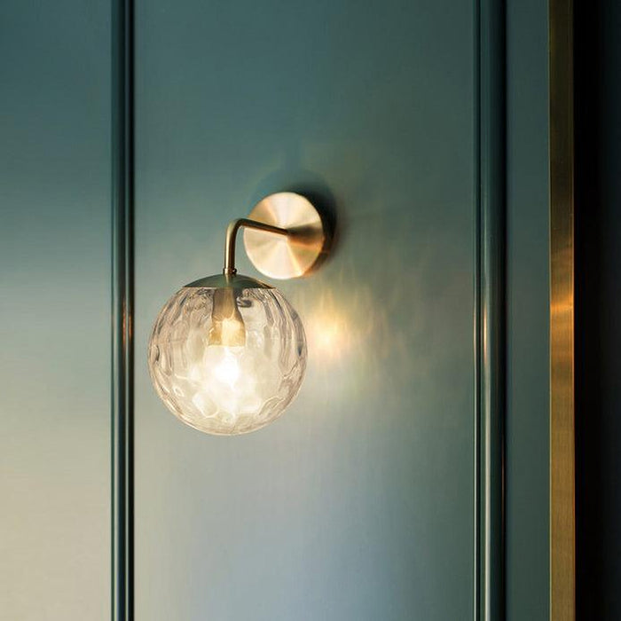Pomelo Mid century modern Glass Ball Brass Wall Light-DWHOME