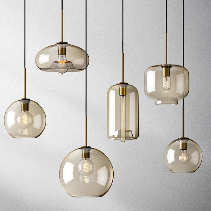 Millow Glass Shade Brass Fitting Pendant Light - DWHOME