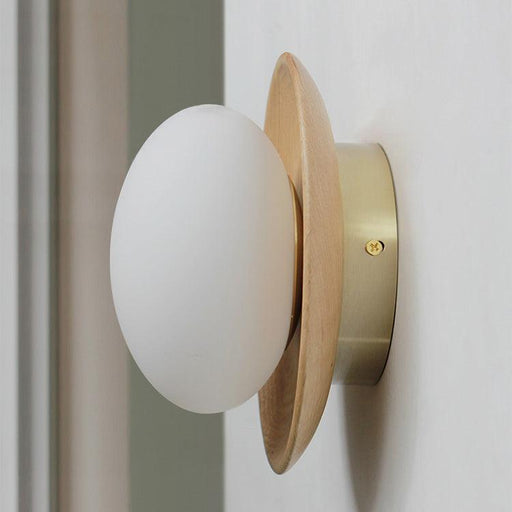 Kato Wooden Plate Japandi Wall Light-DWHOME