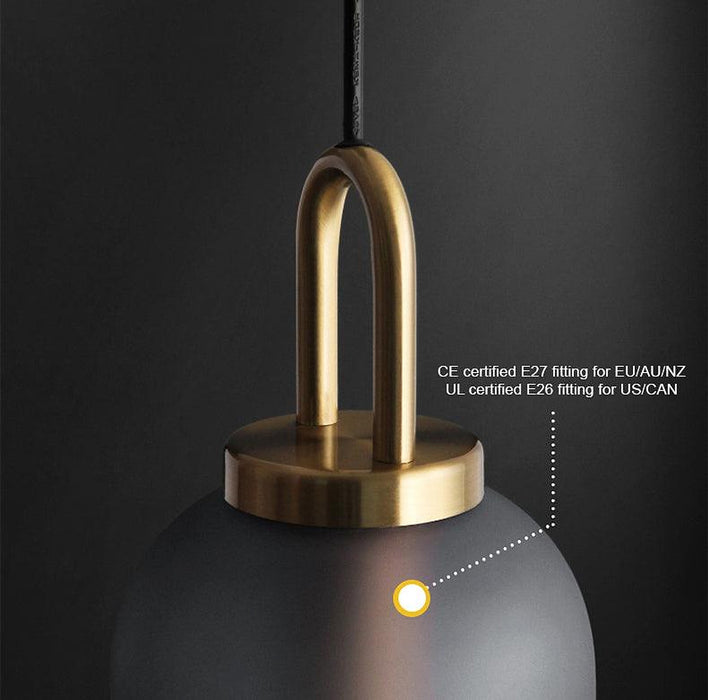"Lampe suspendue en verre Yayoi avec monture en laiton - DWHOME"