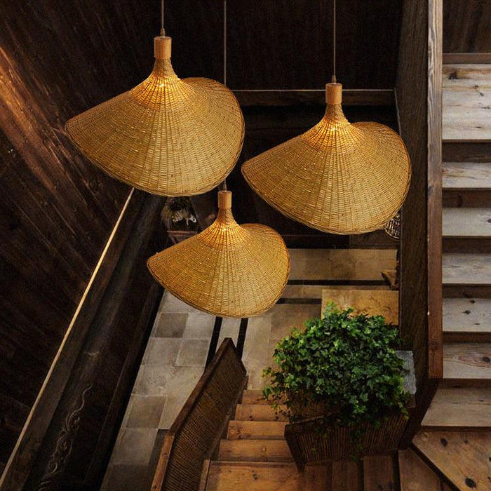 Panama Rattan Wicker Bamboo Pendant Light - DWHOME