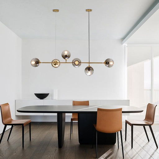 Olive Tree 6 Head Branch Tinted Glass Kitchen Island Pendant Light - DWHOME